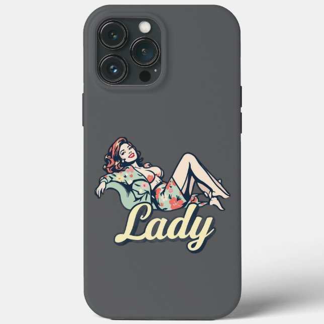 "Lady Button-Up Art iPhone 13 Pro Max Fall Case-Mate iPhone Hülle (Rückseite)