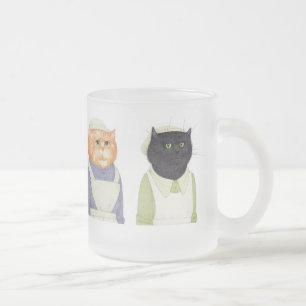 LADY CATS Frosted Glass Becher Mattglastasse