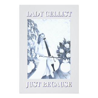 LADY CELLIST FOTODRUCK