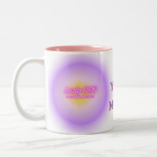 Lady-CEO-Aura-Gradient Rosa und Lila Zweifarbige Tasse