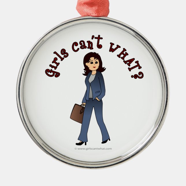 Lady CEO in Business Anzug Ornament Aus Metall (Vorne)