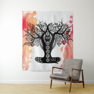 Lady Chakra Tree Wandteppich