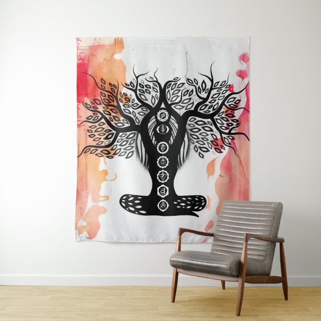 Lady Chakra Tree Wandteppich (Beispiel)
