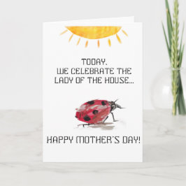 Lady (coccinelle) de la maison- Carte de fête des