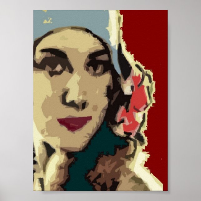 Lady der 1920er Jahre in einem Blue Hat Poster (Vorne)