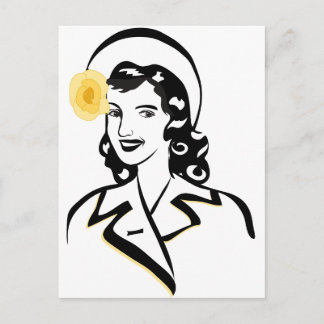 Lady der 40er Jahre Postkarte