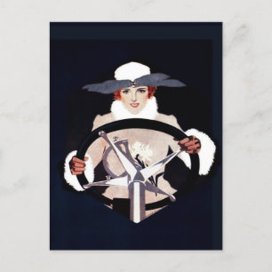 Lady Driver Fadeaway Girl von C Coles Phillips Postkarte
