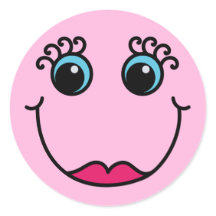 Lady Emoji Face Light Pink