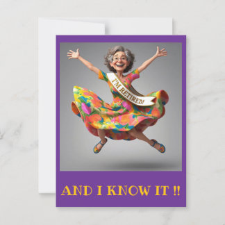 " LADY ENDLICH RETIRED " POSTKARTE