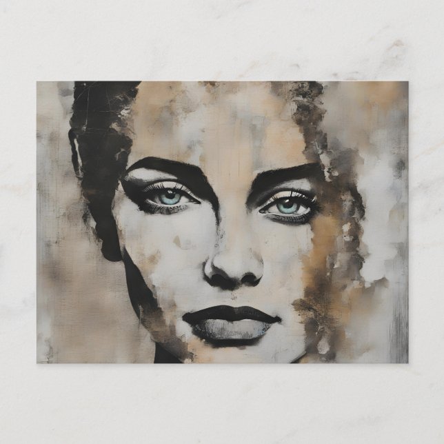 Lady Face Postkarte (Vorderseite)