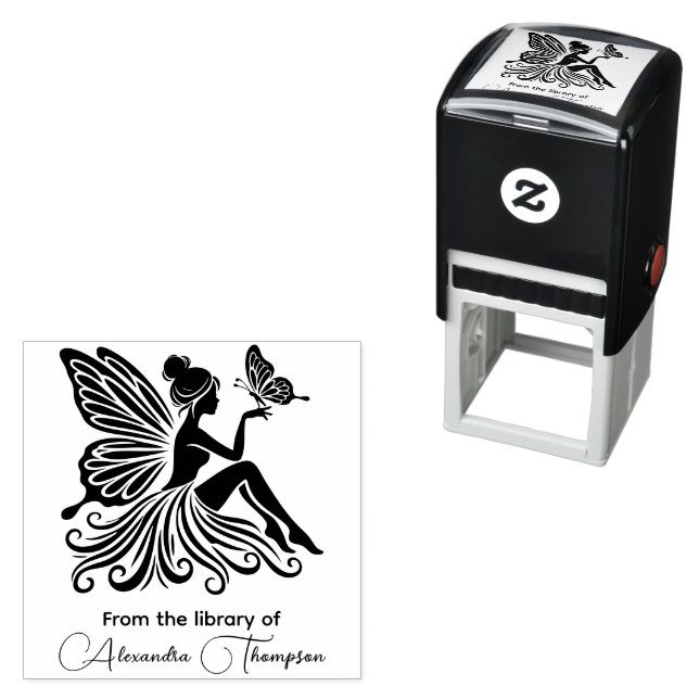 Lady Fairy Holding Butterfly Bibliotheksname Permastempel (Beispiel)