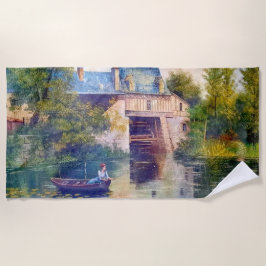 Lady Fishing auf See Strandtuch