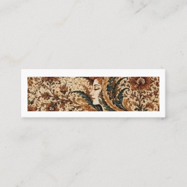 Lady Flower in the Wind | Persian Floral Fantasy A Mini Visitenkarte (Vorderseite)
