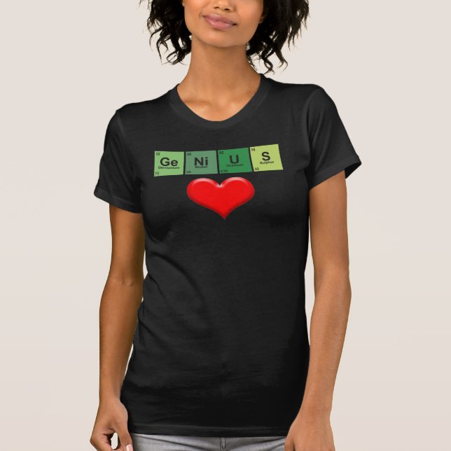 Lady Genius Love - Periodic table of elements. T-Shirt (Vorderseite)