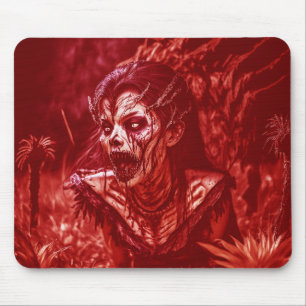 Lady Ghoul knurrt zwischen Pflanzen Mousepad