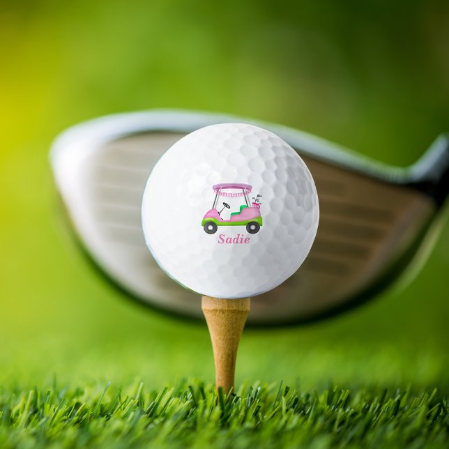 Lady Golf Cart Brustkrebs Personalisiert Golfball (Von Creator hochgeladen)