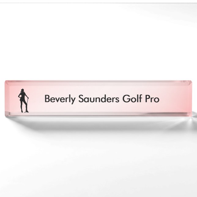 Lady Golf Pink Sport Namensplakette (Vorderseite)
