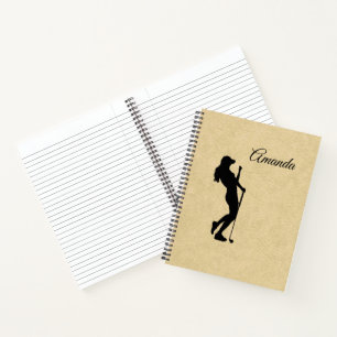 Lady Golf Sport Design Leather Look Notizbuch