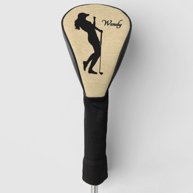 Lady Golf Sport Design Leather Look Personal Golf Headcover (Vorderseite)