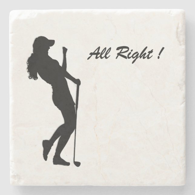 Lady Golf Sports Design Steinuntersetzer (Vorderseite)