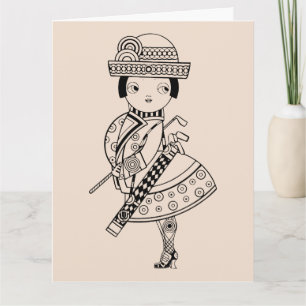 LADY GOLFER GOLF FUNNY GREETING CARD FÜR SIE KARTE