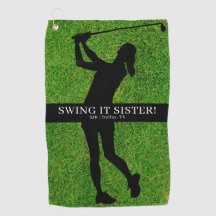 Lady Golfer Golf Green Silhouette Monogram