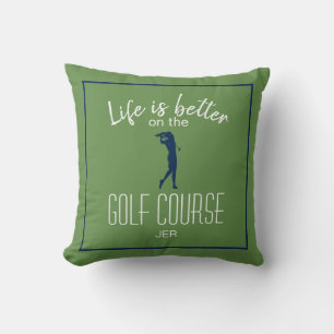 Lady Golfer Golfplatz Zitat Grün Mit Monogramm Kissen