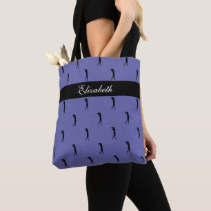 Lady Golfer Individuelle Name Pattern Periwinkle B Tasche