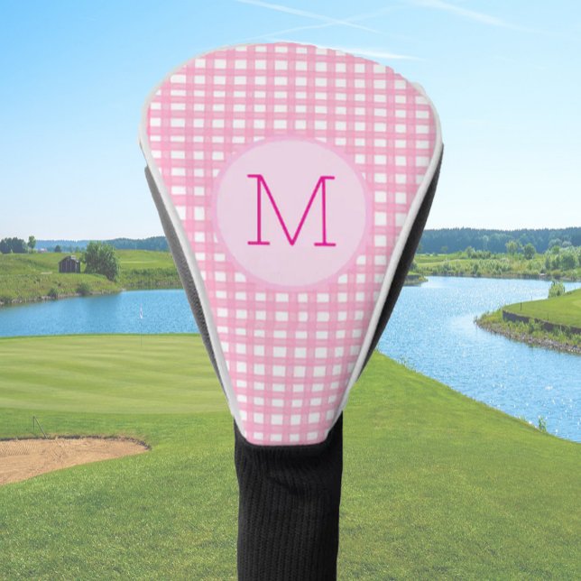 Lady Golfer Pink Gingham Preppy Custom Ladys Golf Headcover (Von Creator hochgeladen)