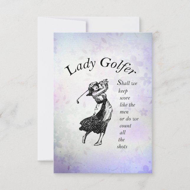 Lady Golfer RSVP Karte (Vorderseite)