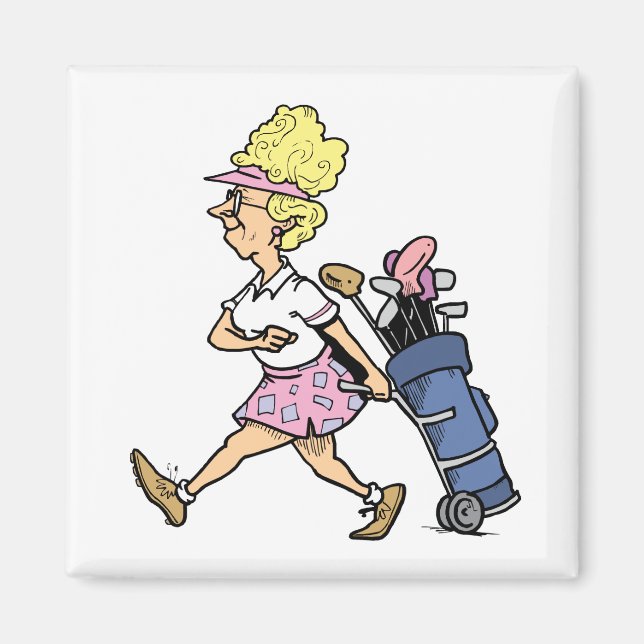 Lady Golfer Tshirts und Geschenke Magnet (Vorne)