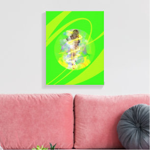 Lady (Grüne BG) Leinwanddruck