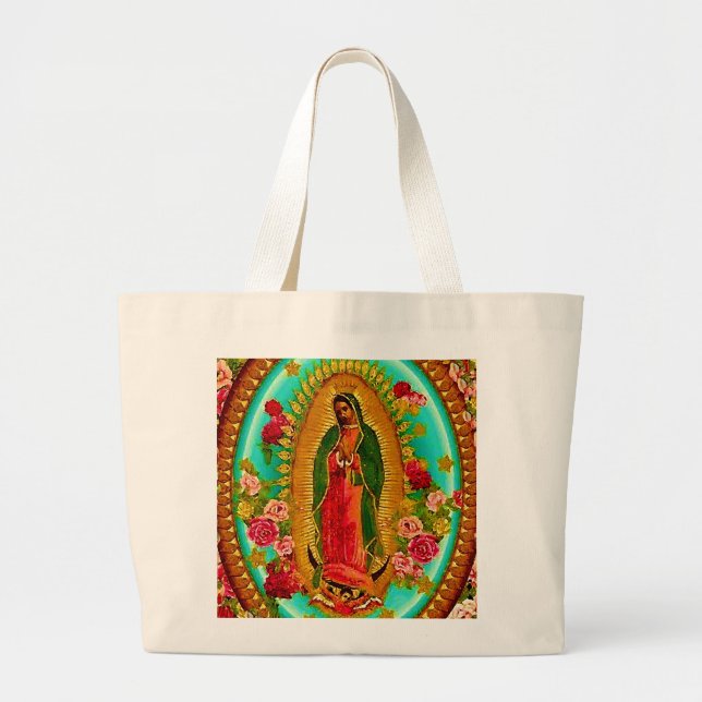 Lady Guadalupe Mexikanische St. Jungfrau Mary Jumbo Stoffbeutel (Vorne)