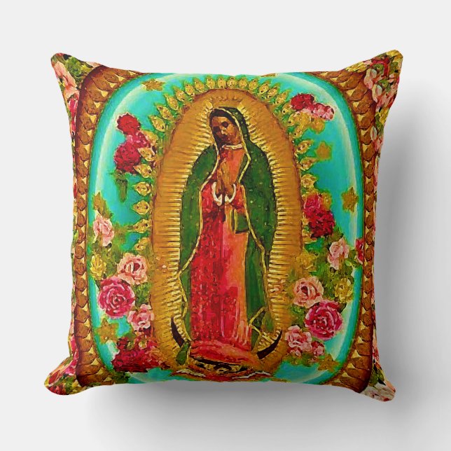 Lady Guadalupe Mexikanische St. Jungfrau Mary Kissen (Vorderseite)