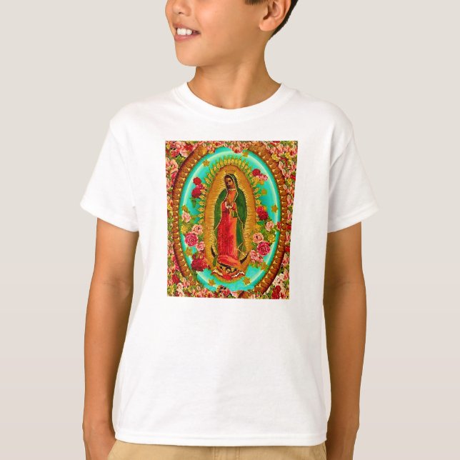 Lady Guadalupe Mexikanische St. Jungfrau Mary T-Shirt (Vorderseite)
