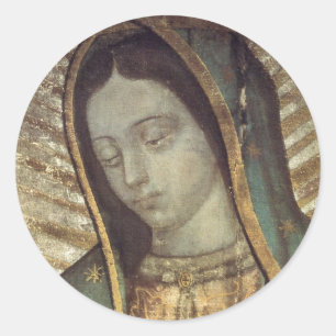 Lady Guadalupe Runder Aufkleber
