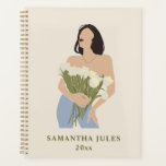 Lady Holding Bouquet Blume Grüne Abstrakte Kunst Planer<br><div class="desc">Lady Holding Bouquet Blume Grüne Abstrakte Kunst</div>