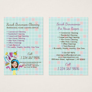 Lady HouseKeeper Nettoyage Janitorial Cartes d'aff