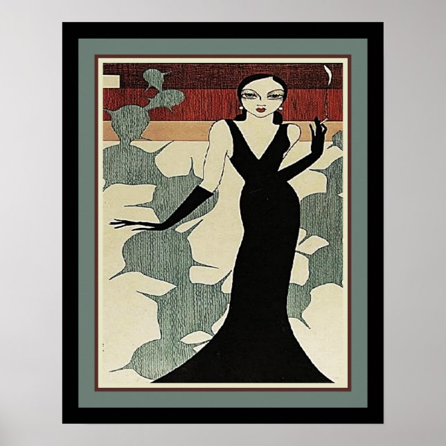 Lady in Black Dress ca. 1931 Art Déco (Devant)