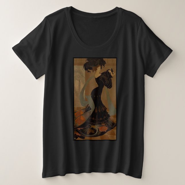 Lady in Black Große Größe T-Shirt (Design vorne)