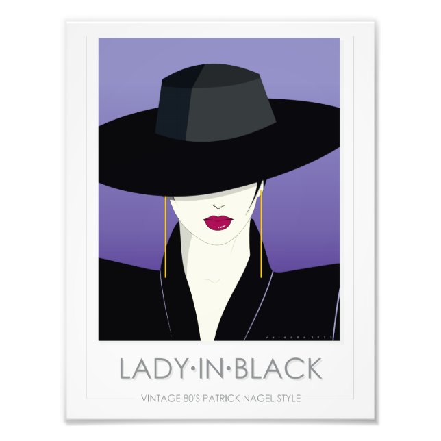 Lady In Black - im Stil der 80er Jahre Patrick Nag Fotodruck (Vorne)