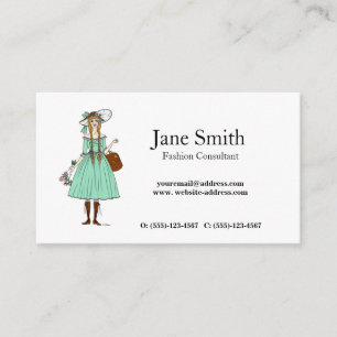 Lady in Dress Fashion Stylist Consultant Schneiden Visitenkarte