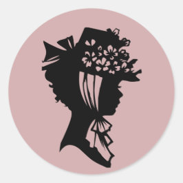 Lady in einem Bonnet 28 Blush Pink AH2010 Runder Aufkleber