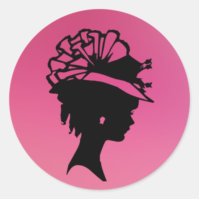 Lady in einem Bonnet 7 Pink Ice AH2010 Runder Aufkleber (Vorderseite)