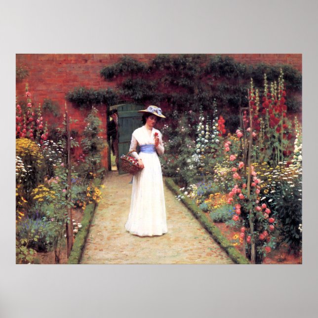 Lady in einem Garden Poster (Vorne)
