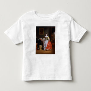 Lady in einem gelben und roten Kleid Kleinkind T-shirt