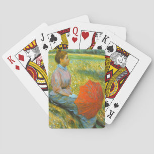 Lady in einer grünen Wiese Spielkarten
