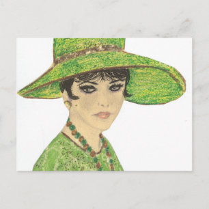 Lady in Green Postkarte