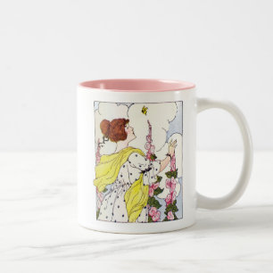 Lady in Hollyhock Garden Zweifarbige Tasse