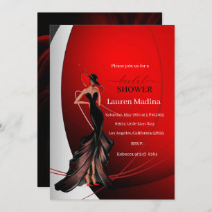 Lady in Red bridal shower Invitation